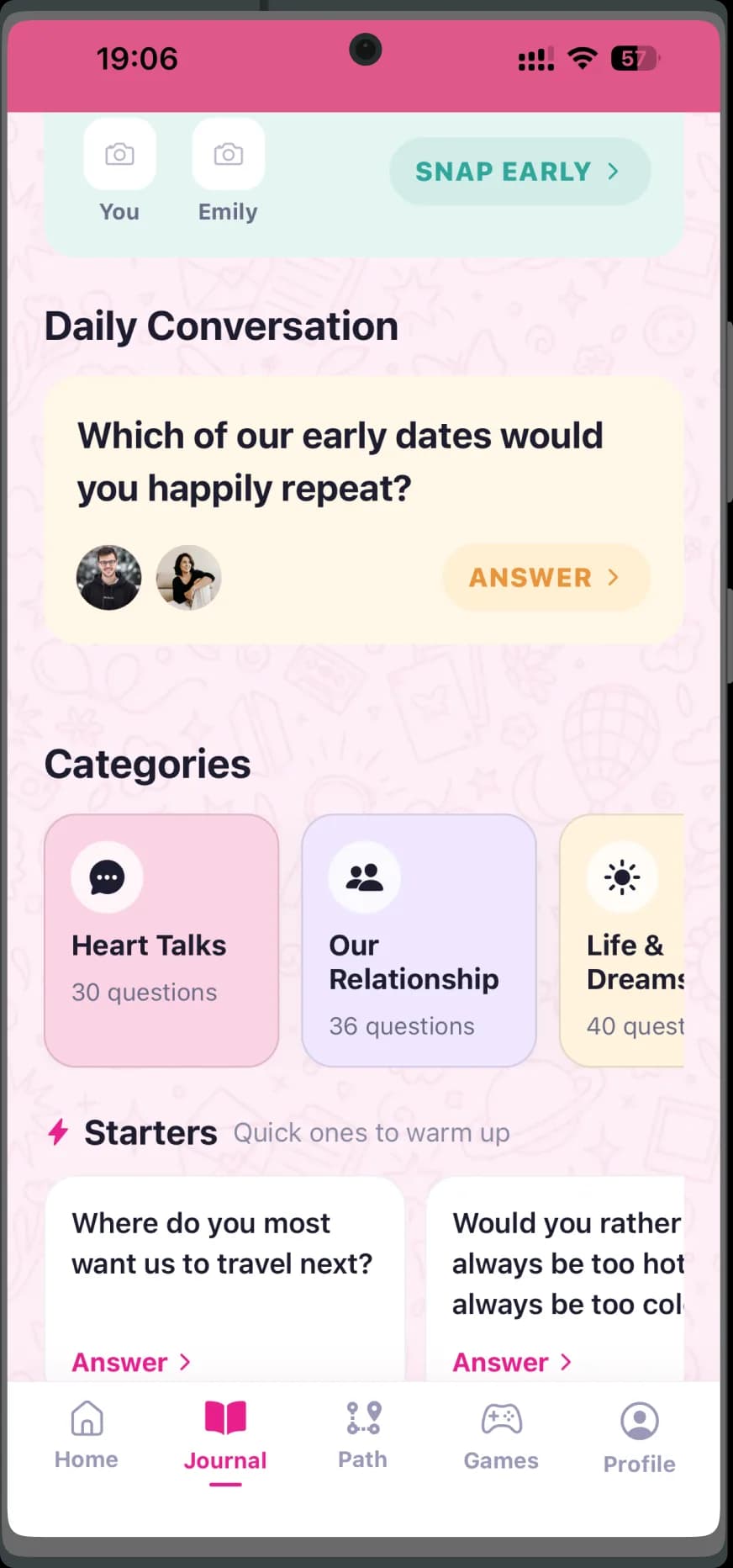 A daily conversation question in Fonder